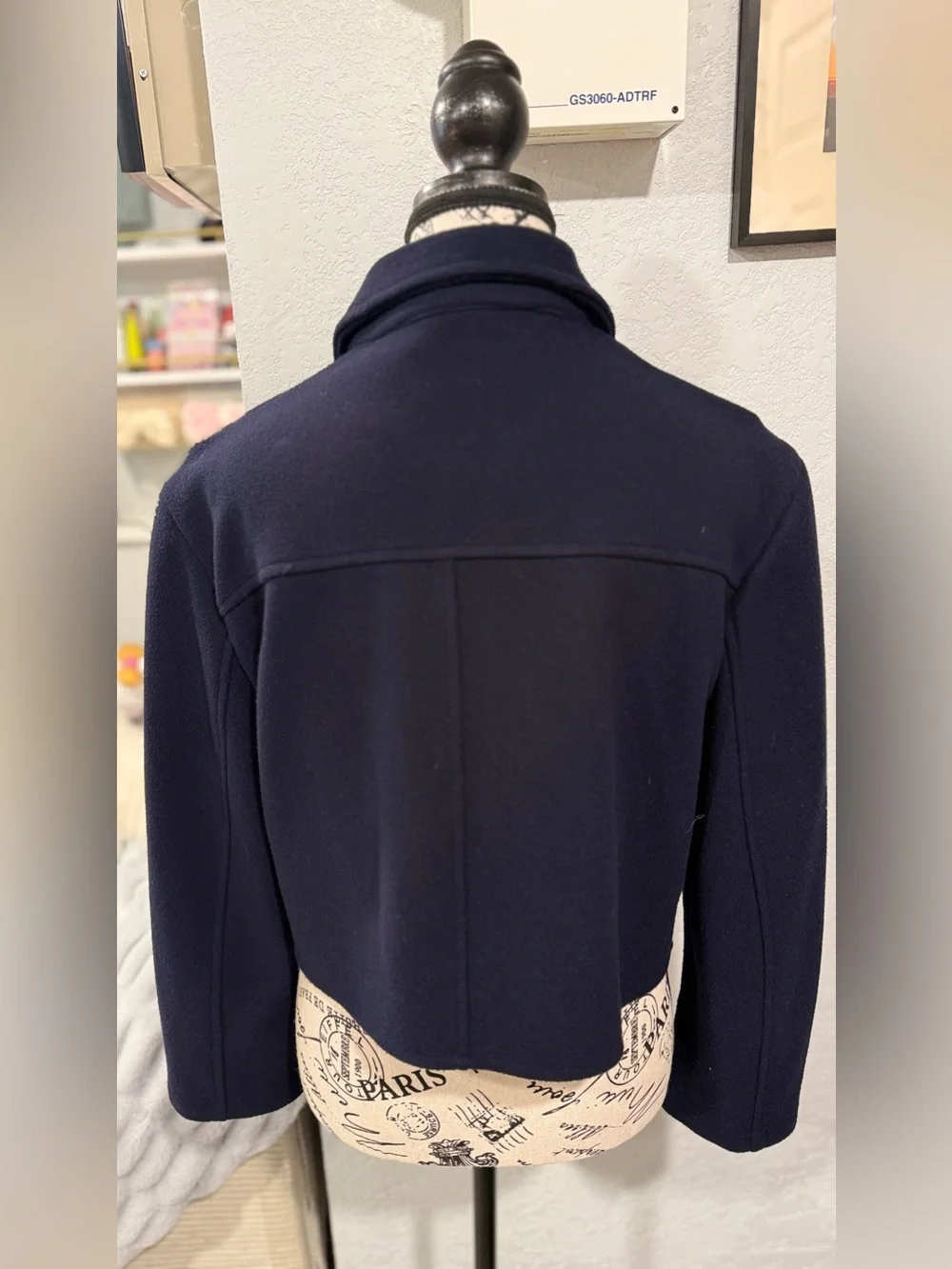 OGL Navy Cropped Zip Front Jacket Size Small | Minimalist Collared Jacket | - Picture 6 of 9